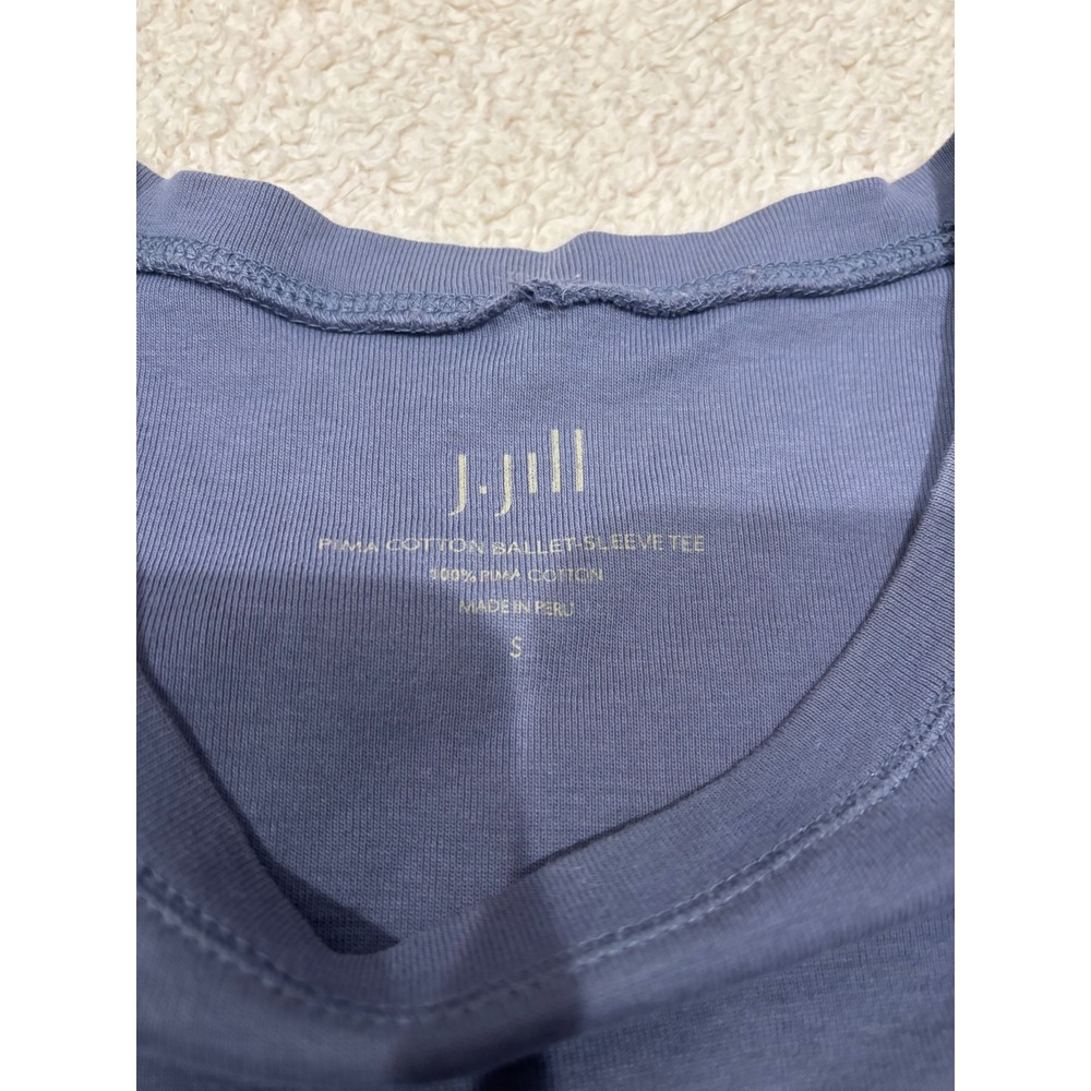 J. Jill Pima Cotton Ballet-Sleeve Tee Lot 2 Black Blue Small RN 97641 - Picture 3 of 6